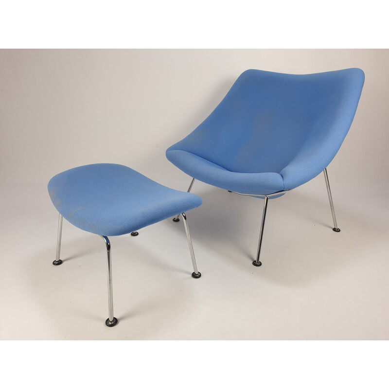Vintage Oyster Chair with Ottoman by Pierre Paulin for Artifort, 1980s