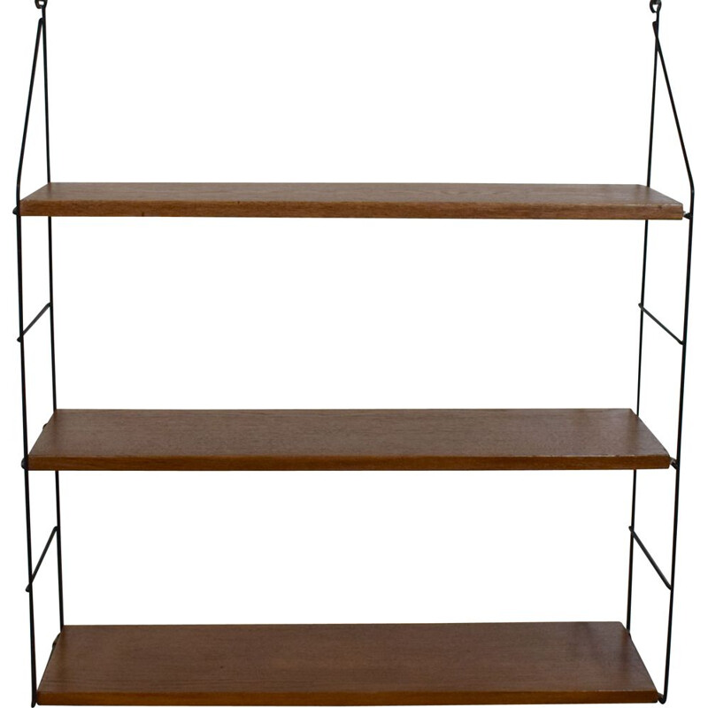 Vintage Modular wall shelf G-string, Scandinavian wood 1960