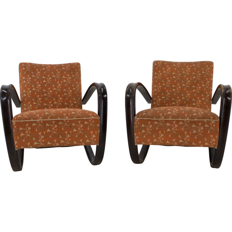 Pair of Vintage Armchairs H 269 by Jindrich Halabala 1930s