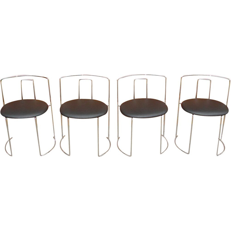 Set of 4 chairs vintage Italy 1970s