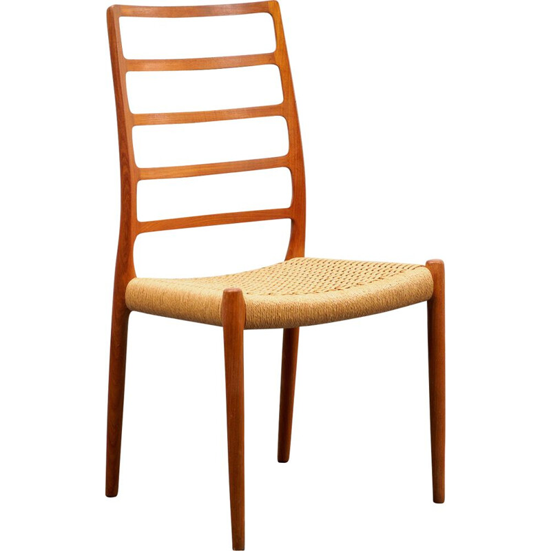 Vintage  teak chair from N. O. Møller, model 82 Danish 1950s
