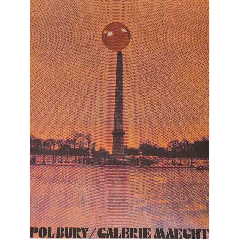 Vintage Bold Pol Bury Kinetic Galerie Maeght Poster, French 1970s