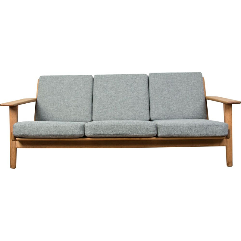 Sofa in oak and fabric, model GE 290 by Hans Wegner for Getama, Danish 1953