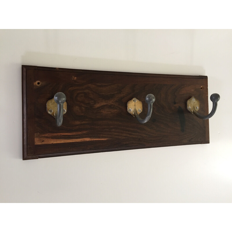 Vintage School Coat Hanger with 3 Hooks