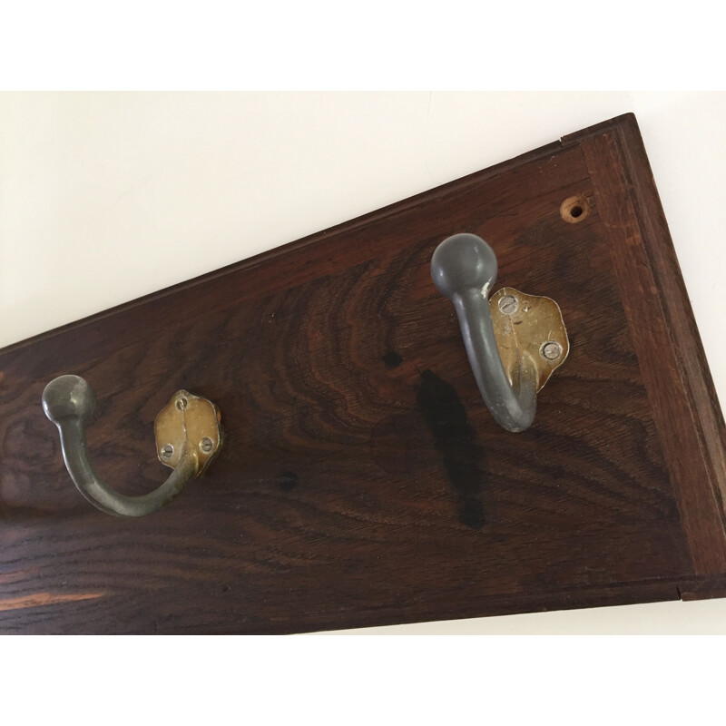 Vintage School Coat Hanger with 3 Hooks