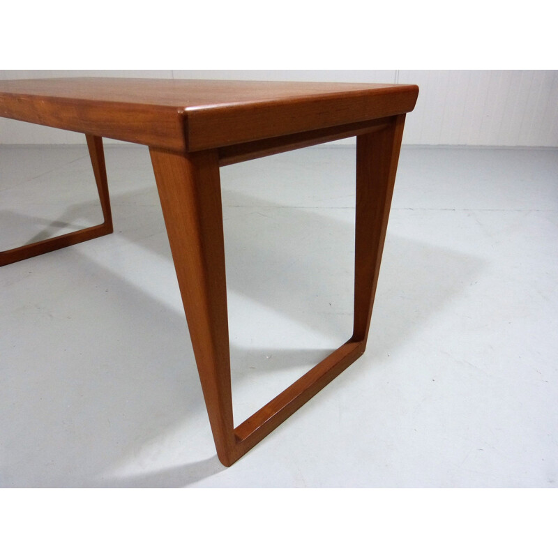 Vintage Teak wooden bench by Kai Kristiansen for Aksel Kjersgaard, Odder Denmark