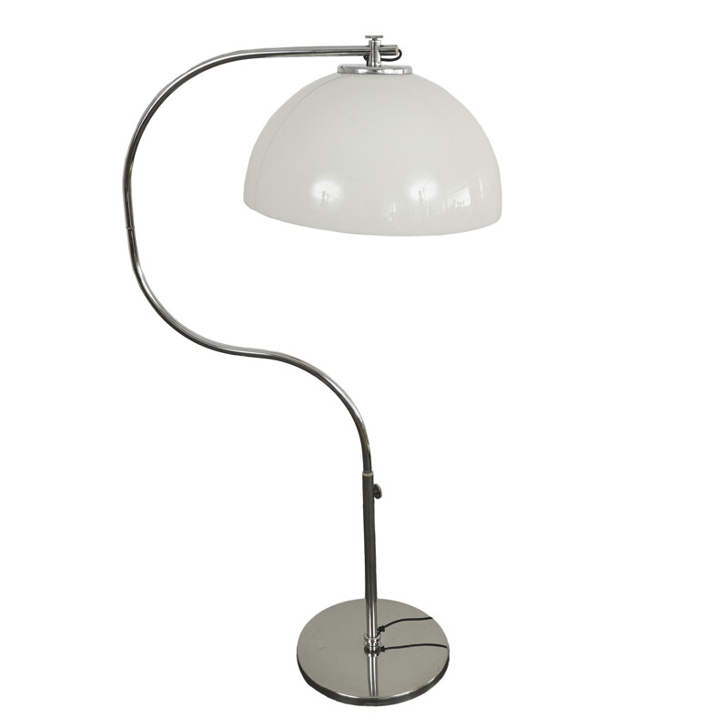 Lampadaire vintage à arc chromé, 1960