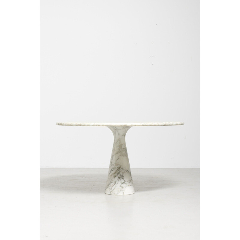 Vintage Pedestal Dinning Table in Marble by Angelo Mangiarotti, Italy - 1970s