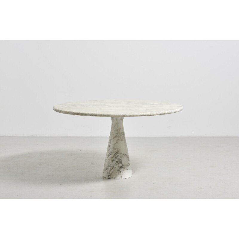 Vintage Pedestal Dinning Table in Marble by Angelo Mangiarotti, Italy - 1970s