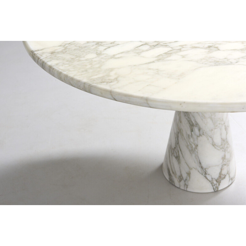 Vintage Pedestal Dinning Table in Marble by Angelo Mangiarotti, Italy - 1970s