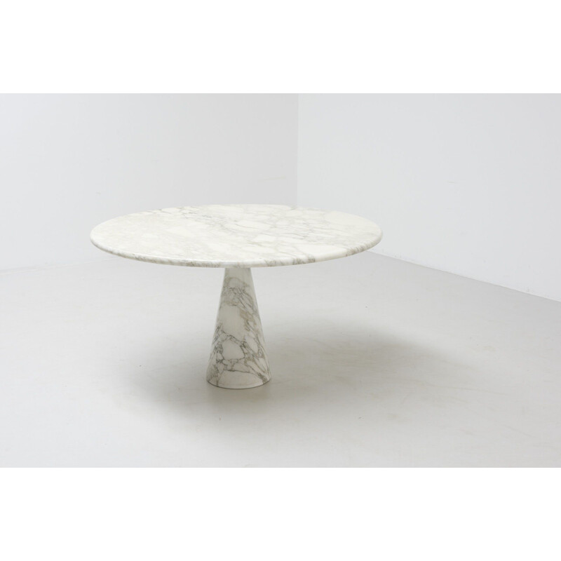 Vintage Pedestal Dinning Table in Marble by Angelo Mangiarotti, Italy - 1970s