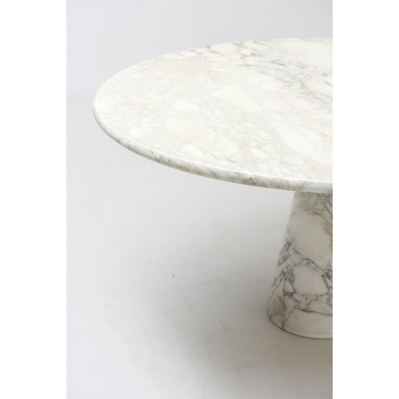 Vintage Pedestal Dinning Table in Marble by Angelo Mangiarotti, Italy - 1970s