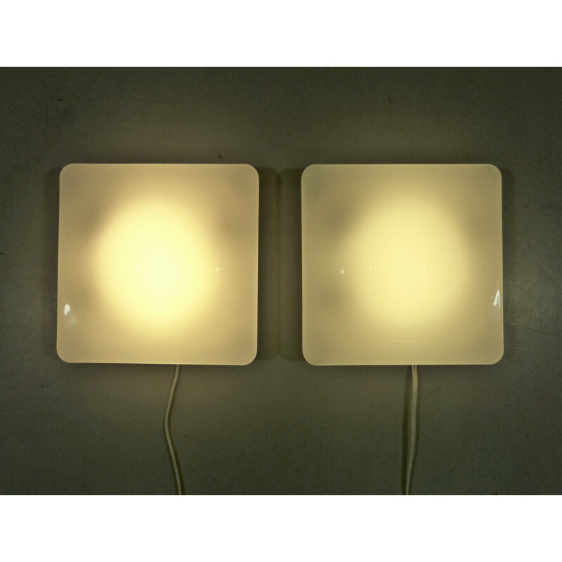 Pair of Vintage Dada wall & ceiling lamps by iGuzzini Italy, small size 1990