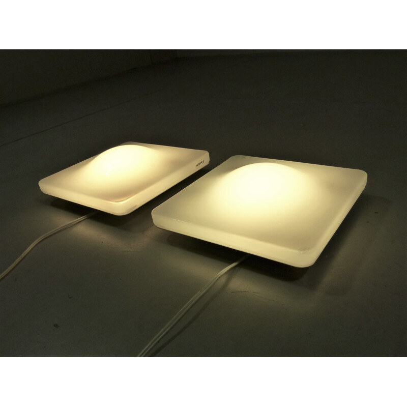 Pair of Vintage Dada wall & ceiling lamps by iGuzzini Italy, small size 1990