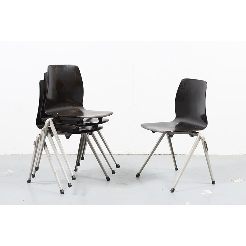 Vintage chairs Galvanitas S20 Ebony Light Grey 1960