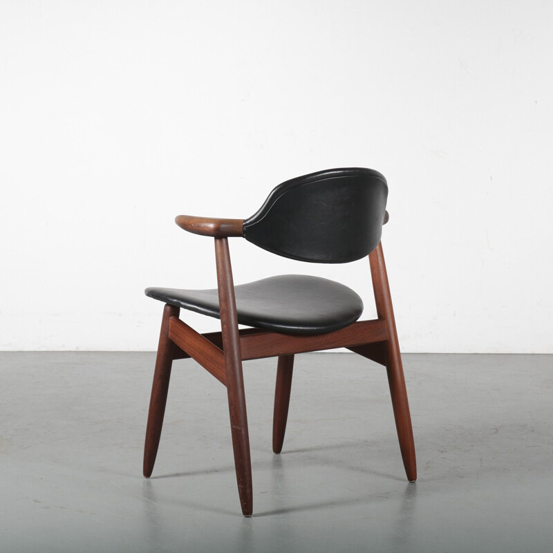 Vintage "Cowhorn" dining  desk chair by Tijsseling from the Netherlands 1950s
