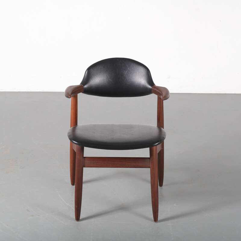 Vintage "Cowhorn" dining  desk chair by Tijsseling from the Netherlands 1950s