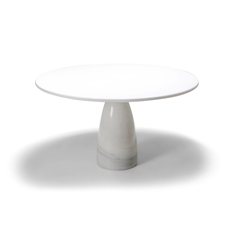 Table à manger vintage en marbre blanc calacatta "Finale" Peter Draenhert 1972