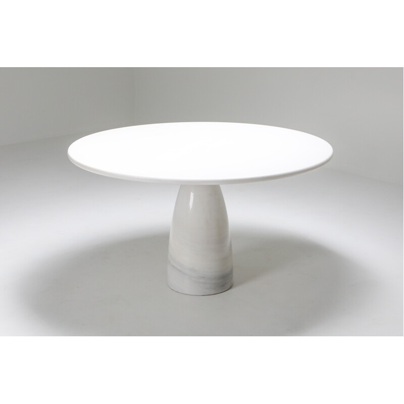 Vintage white calacatta 'Finale' marble dining table Peter Draenhert 1972