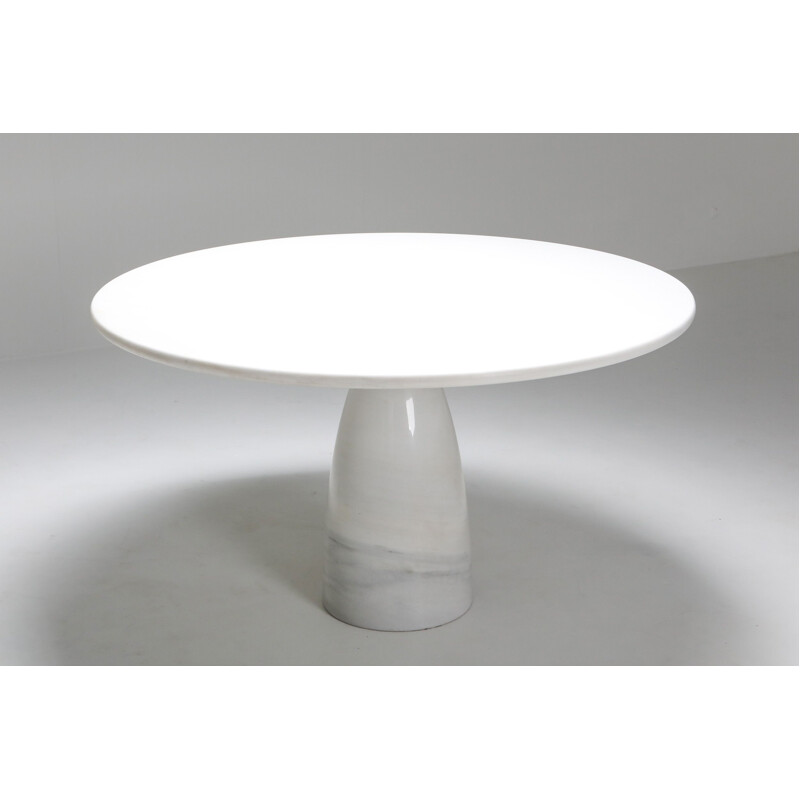 Vintage white calacatta 'Finale' marble dining table Peter Draenhert 1972