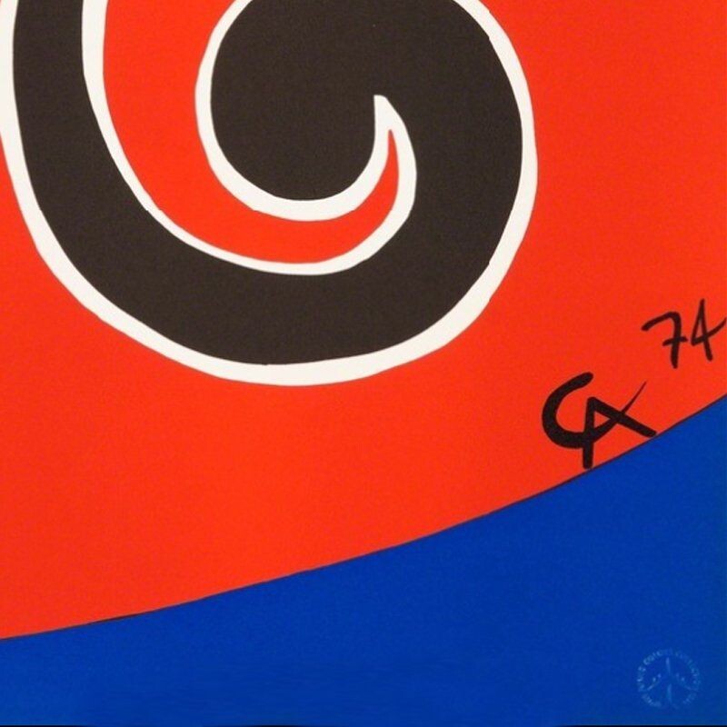 Lithographie Vintage Swirl en édition limitée d'Alexander Calder, 1974