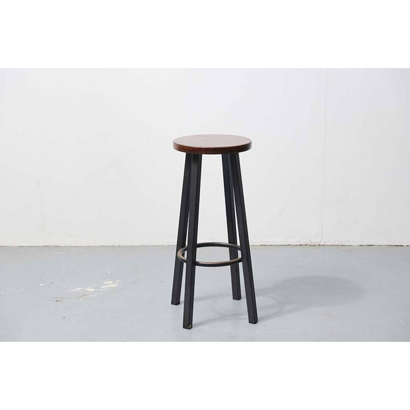 Vintage bar stool Ebony Metal 1960