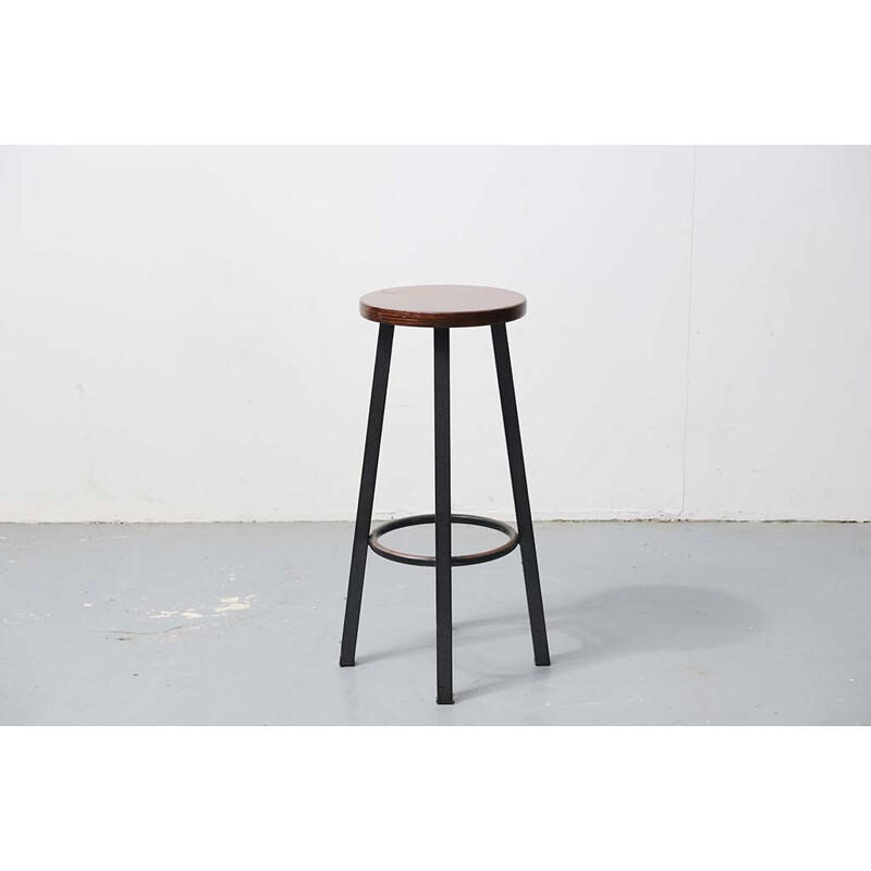 Vintage bar stool Ebony Metal 1960