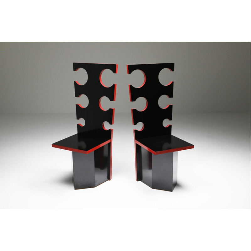 Pair of Vintage Mario Sabot Sculptural Chairs by Max Papiri 1970s