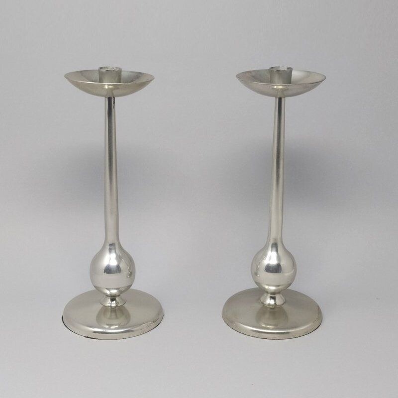 Pair of vintage space age candle holders, 1960