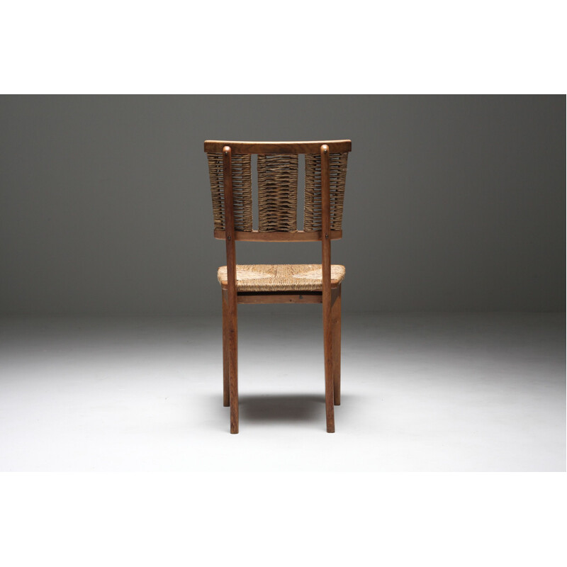 Vintage 'A2-1' Chair in Oak and Straw Mart Stam 1947