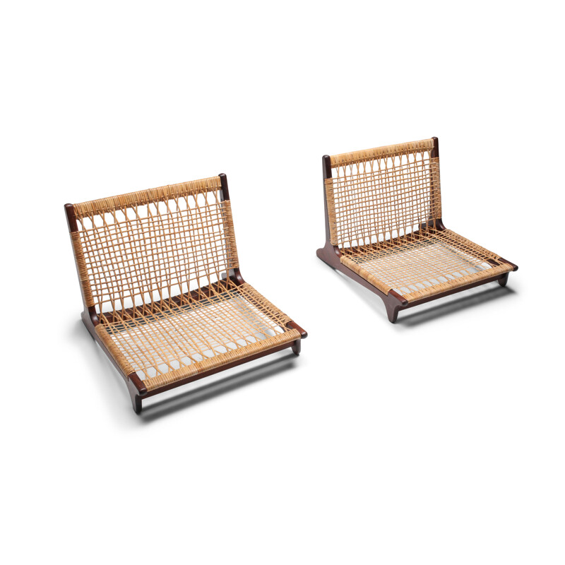 Pair of Vintage  low lounge chairs Hans Olsen 1960