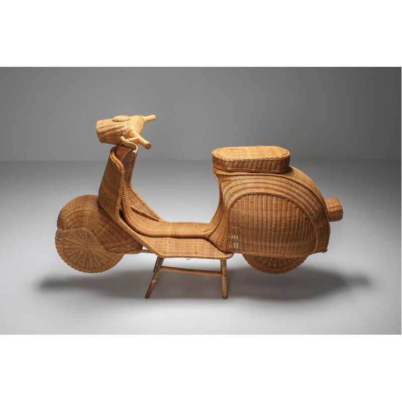 Vintage Vespa scooter Bamboo wicker 1970s