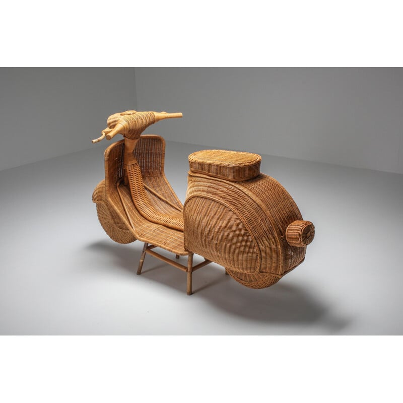 Vintage Vespa scooter Bamboo wicker 1970s