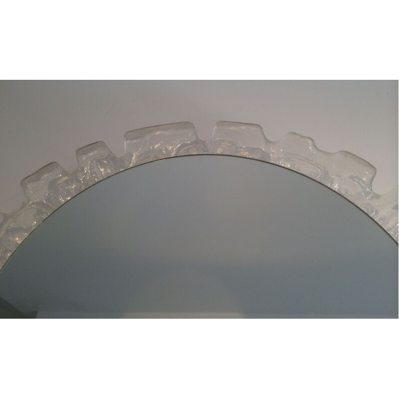 Miroir vintage eclairant en plastic moulé, 1970