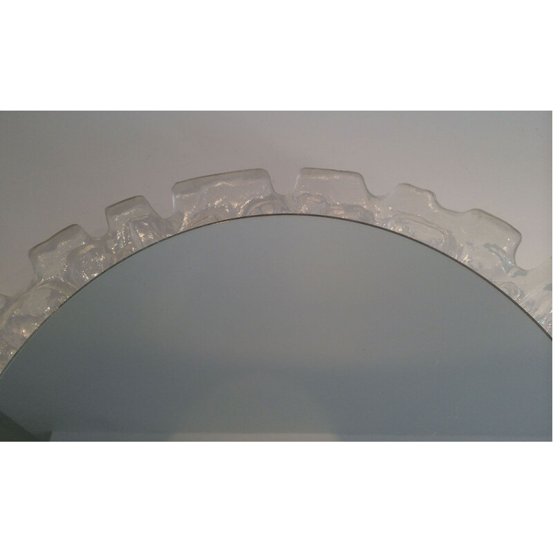 Vintage lighted mirror in molded plastic, 1970