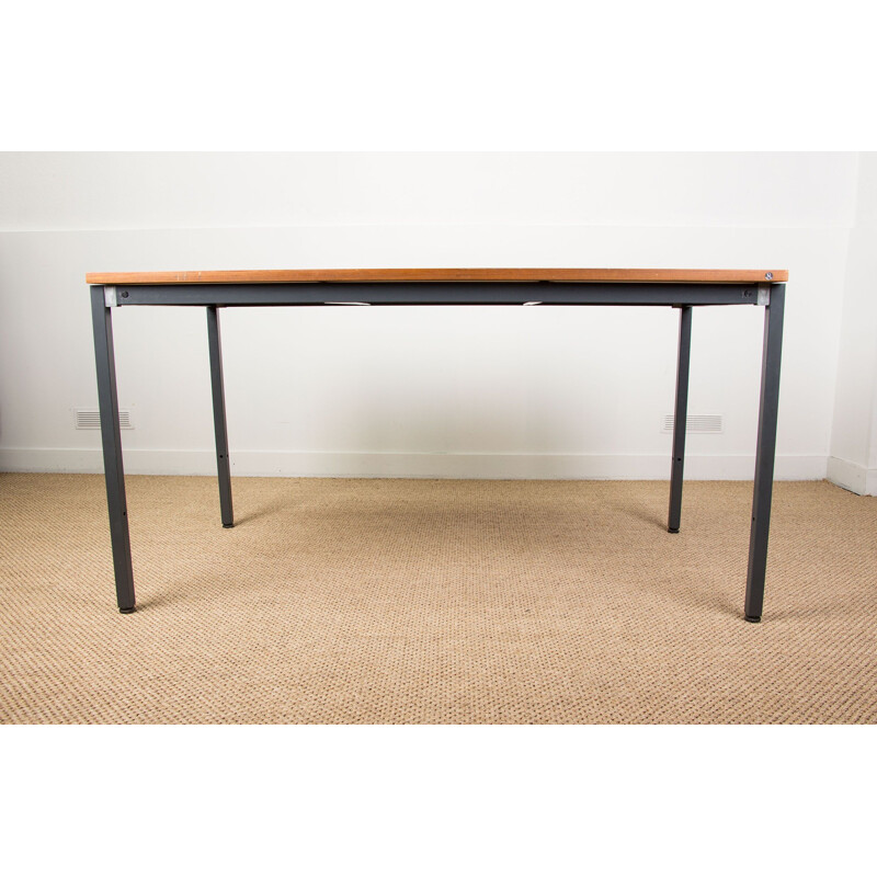 Vintage Teak and Steel Dining Table by Marius Byrialsen for Danish Nipu 1960