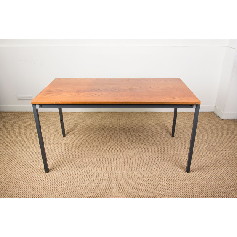 Vintage Teak and Steel Dining Table by Marius Byrialsen for Danish Nipu 1960