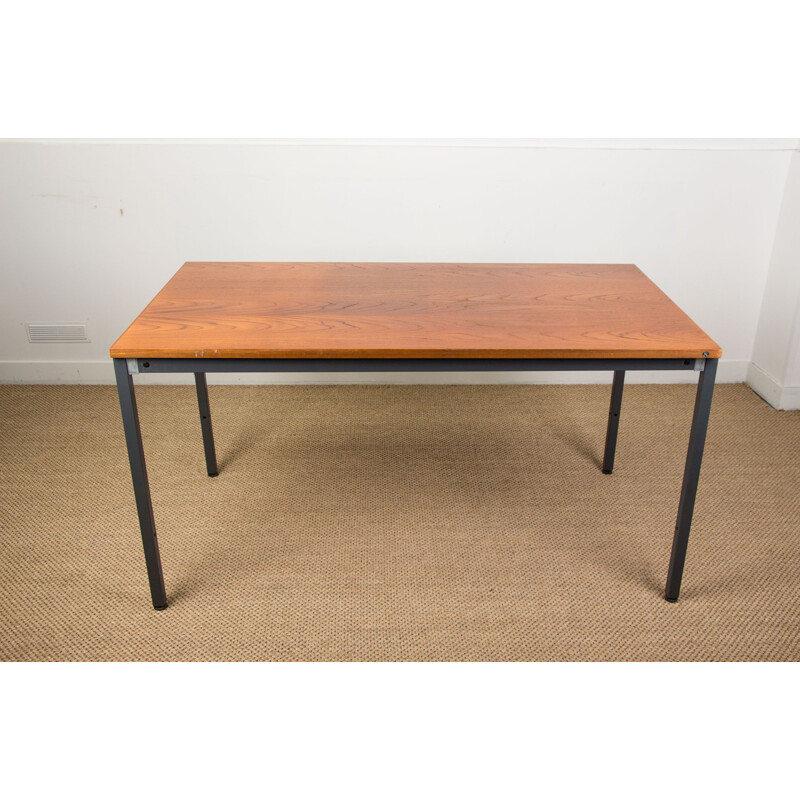 Vintage Teak and Steel Dining Table by Marius Byrialsen for Danish Nipu 1960