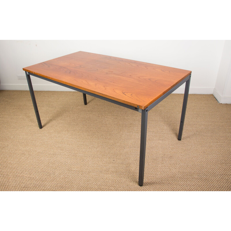 Vintage Teak and Steel Dining Table by Marius Byrialsen for Danish Nipu 1960