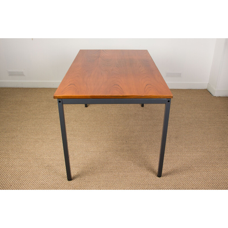 Vintage Teak and Steel Dining Table by Marius Byrialsen for Danish Nipu 1960