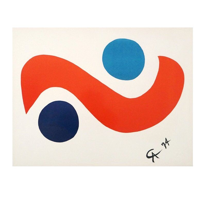 Vintage Skybird Lithograph by Alexander Calder, 1974
