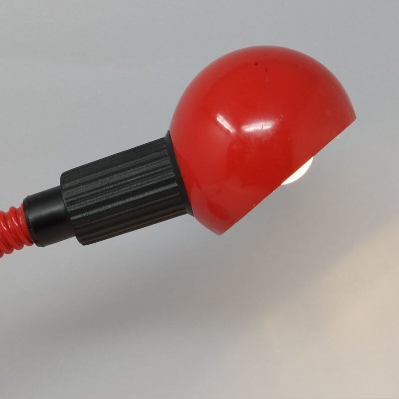 Vintage Red Table Lamp from Veneta Lumi, Italian 1970s