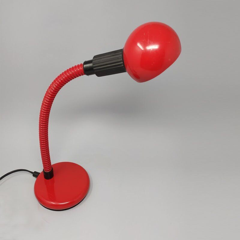 Lampe de table Vintage rouge de Veneta Lumi, Italie 1970