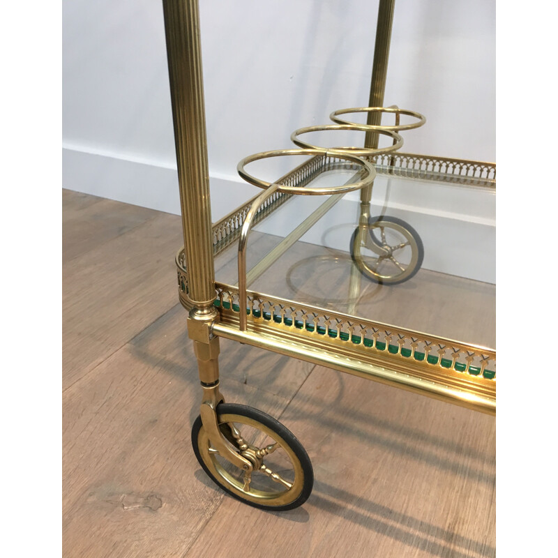 Vintage neoclassical brass rolling table, 1940