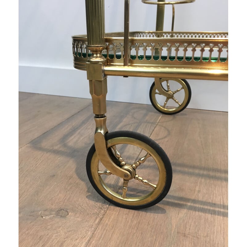 Vintage neoclassical brass rolling table, 1940