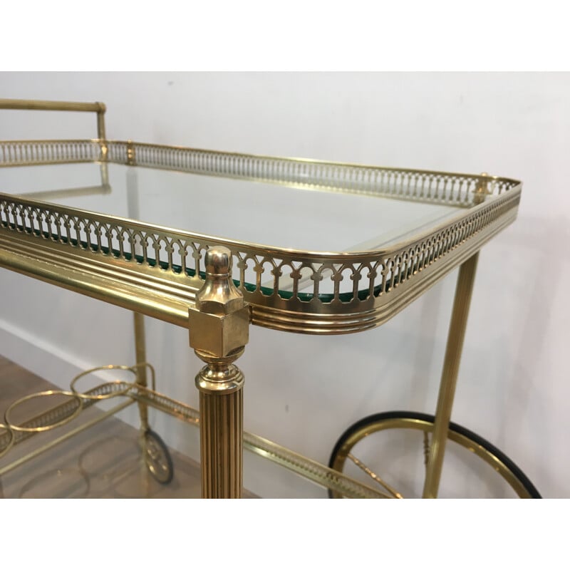 Vintage neoclassical brass rolling table, 1940