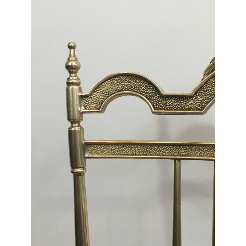 Set of 4 vintage neoclassical brass chairs, 1970