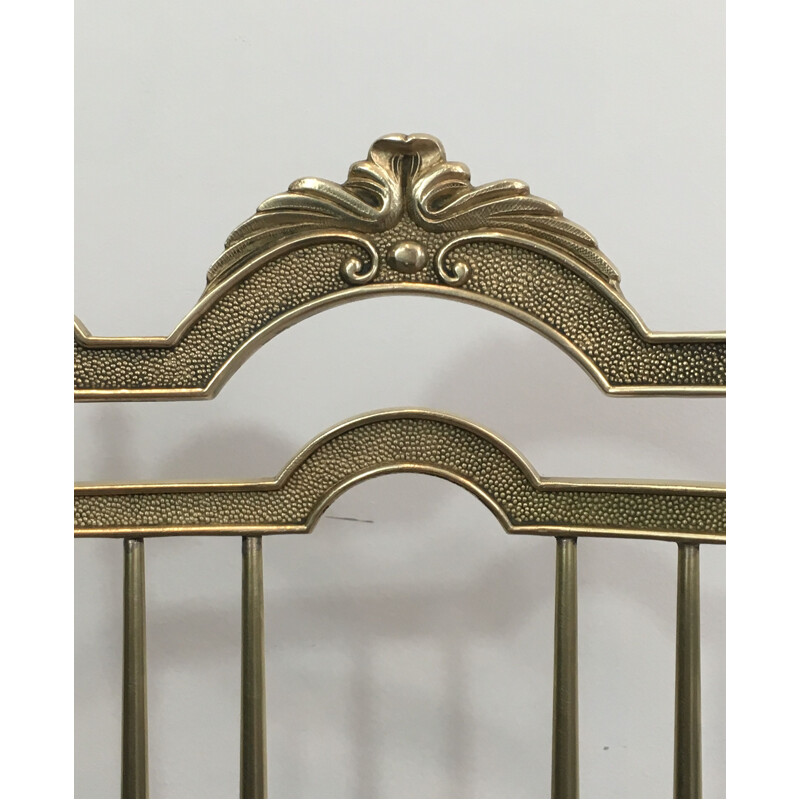 Set of 4 vintage neoclassical brass chairs, 1970