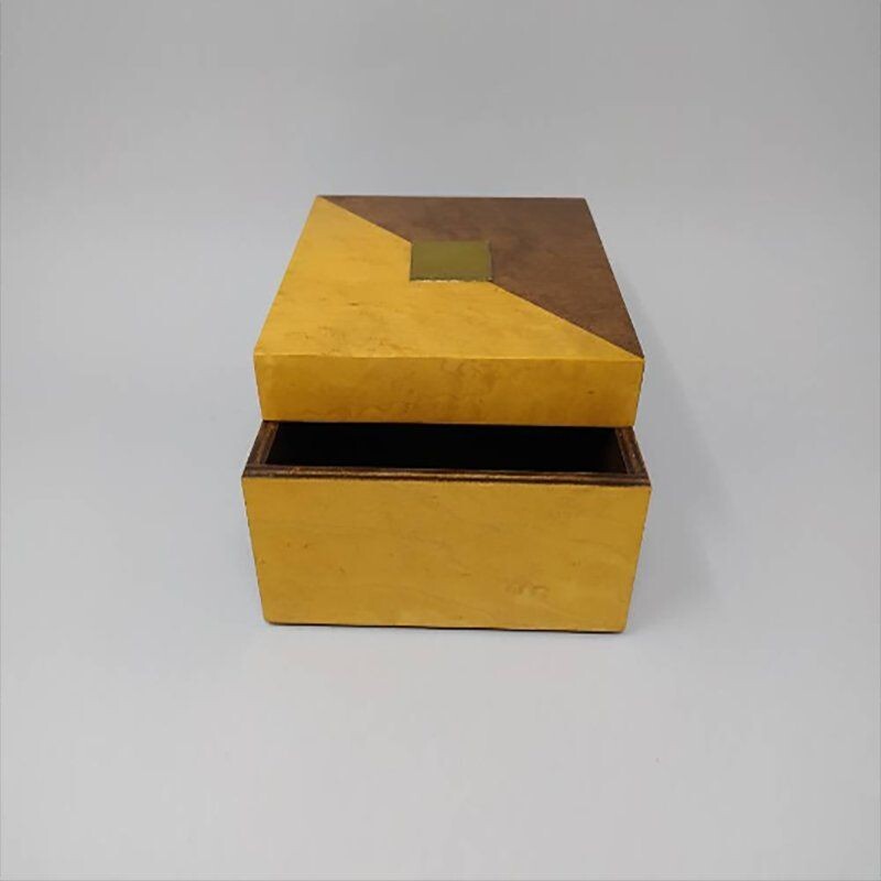 Vintage-Box aus Ahornholz "Birdseye", Italien 1970