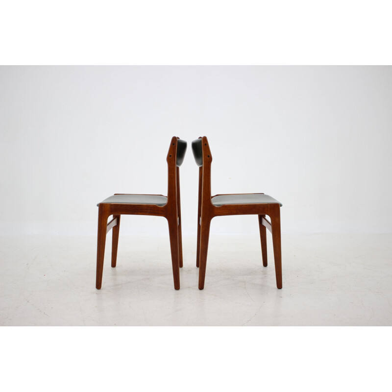 Set of 6 Teak Leatherette Dining Chairs,  Danish 1960s 